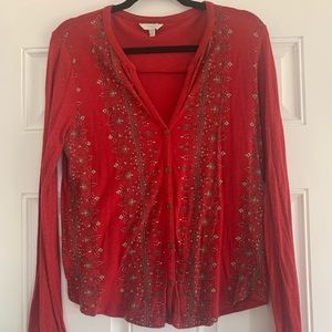 Free People. Red with print. Never worn